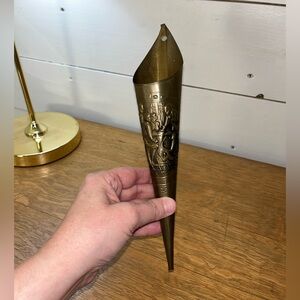 VINTAGE BRASS MATCHSTICK HOLDER – Wall Hanging